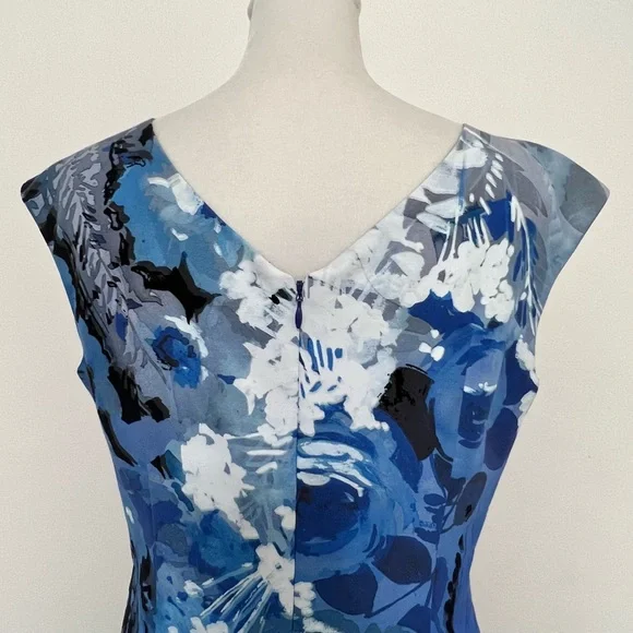 Kay Unger New York Abstract Floral Sleeveless Sheath Dress Chic Events Sexy - Picture 6 of 10